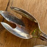 Service à salade argenté motif coquillage