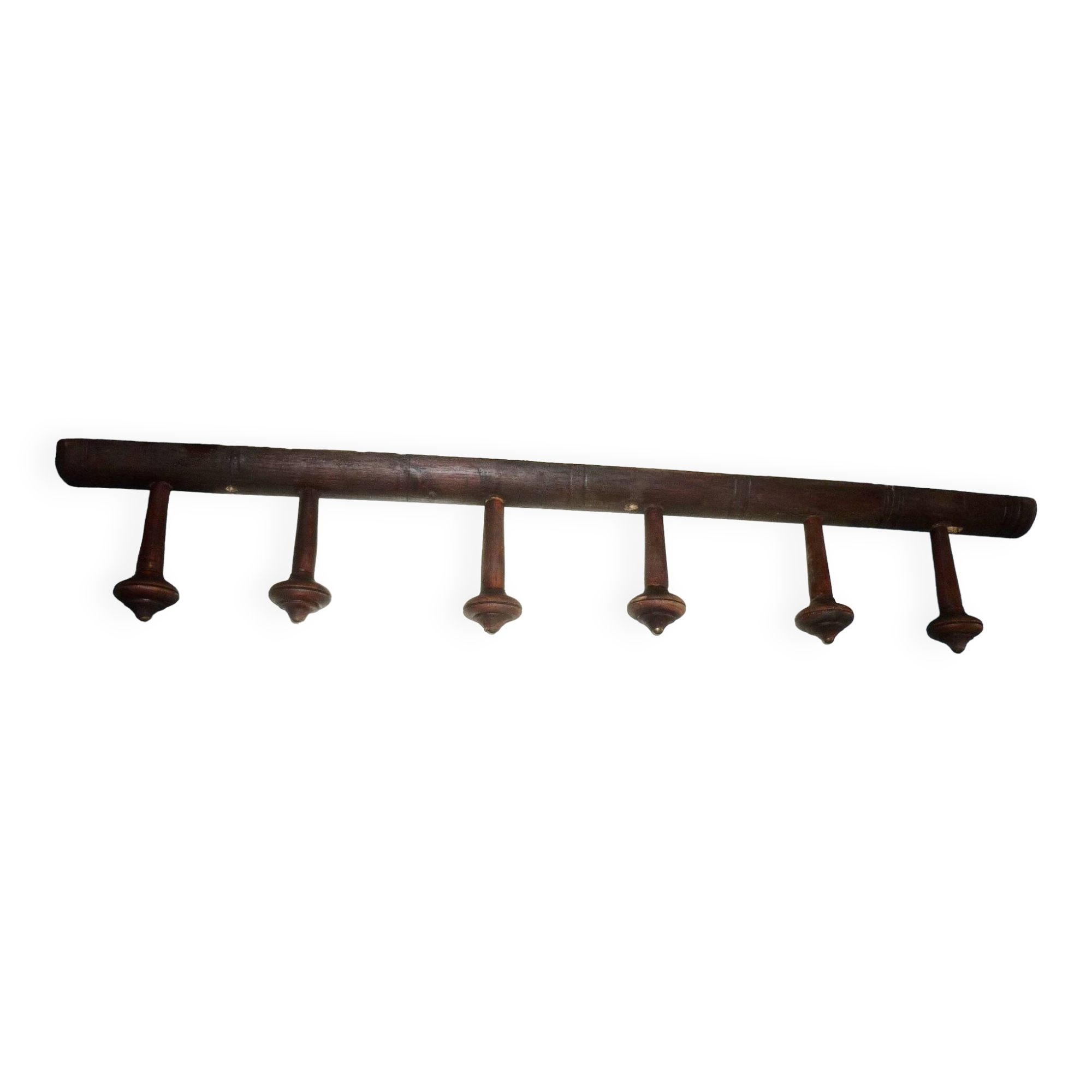 Wooden wall-mounted coat rack