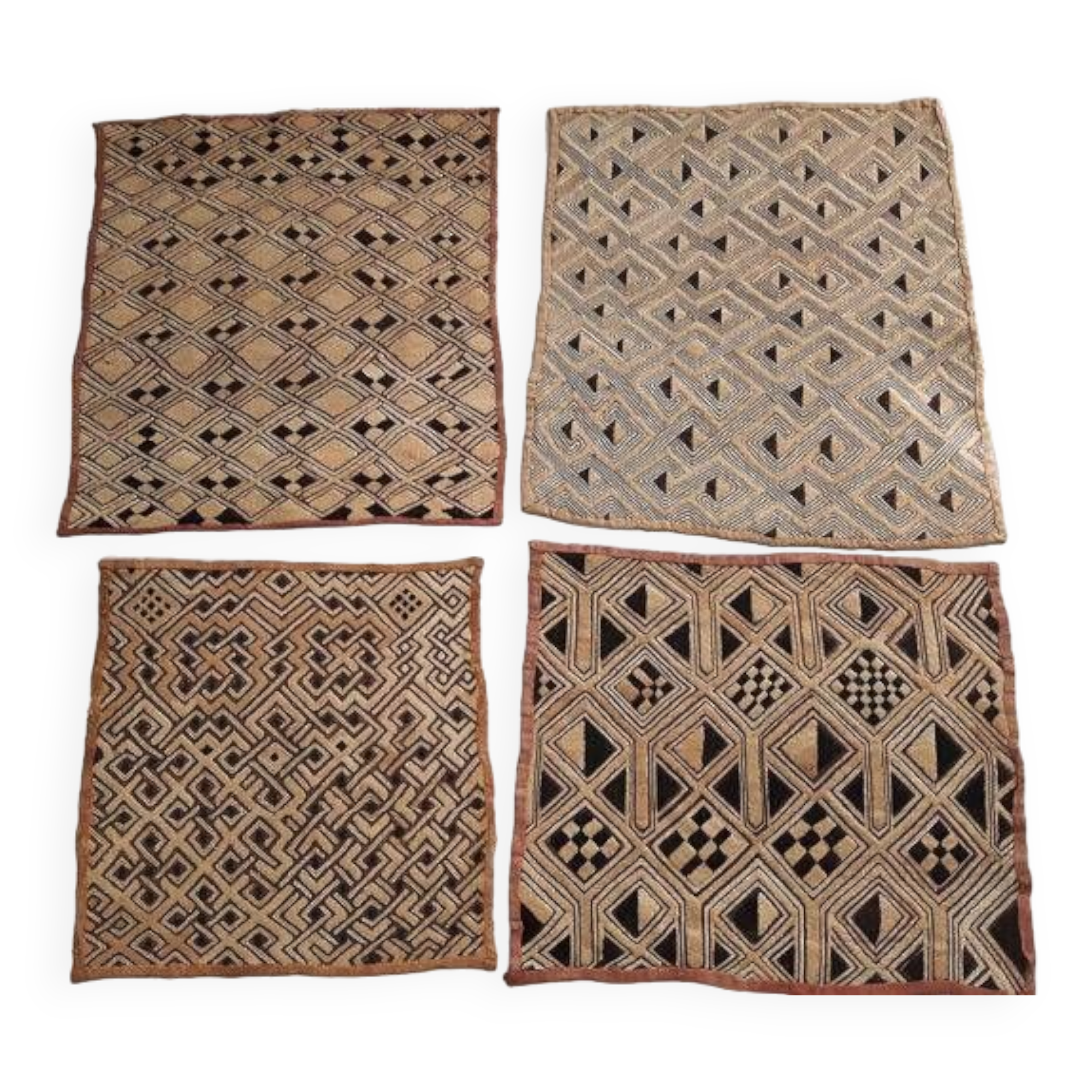 Lot of old Kuba / Showa woven in raffia