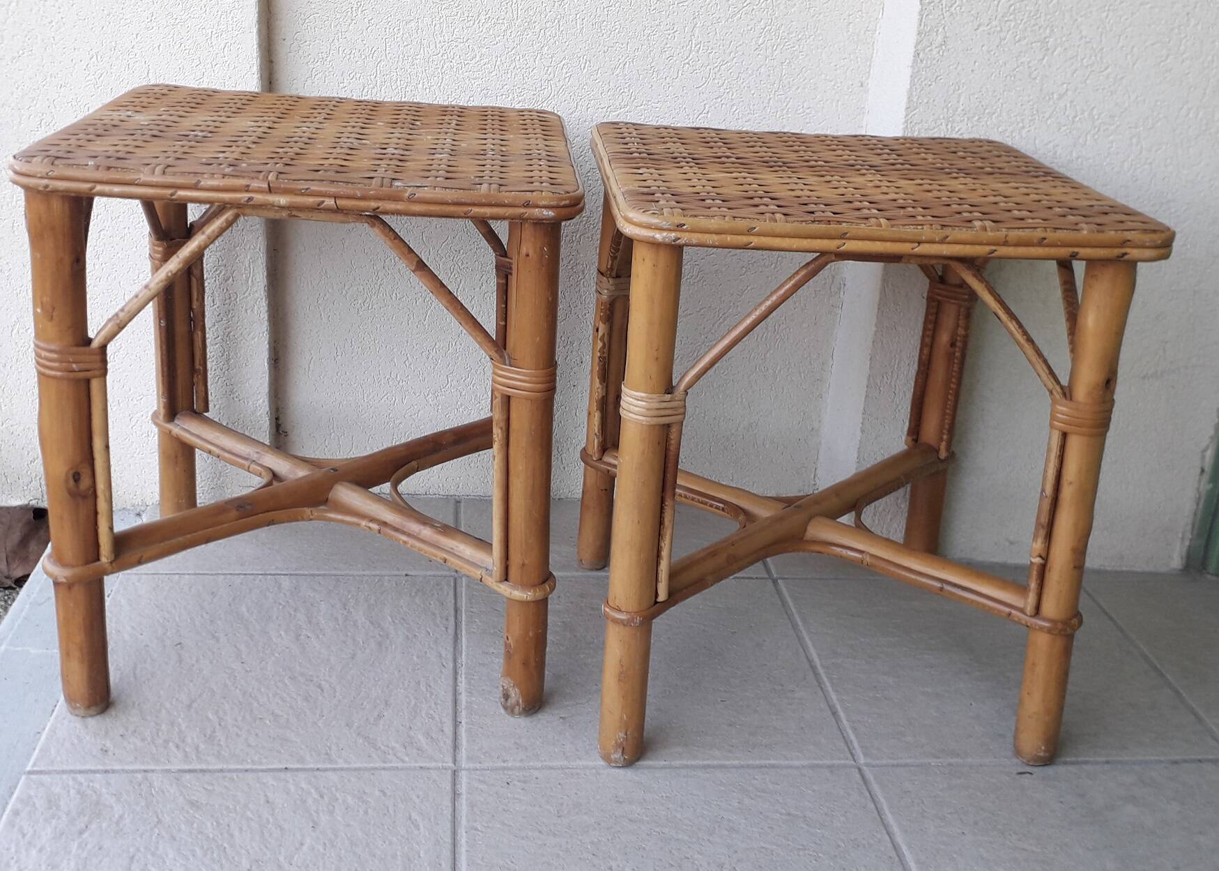 2 rattan coffee tables