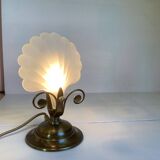 Deknudt bronze scallop shell lamp