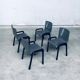 Postmodern Leather Dining Chairs, Italy, 1980s, Set of 4