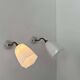 Pair of brass and opaline wall lights, France 1930