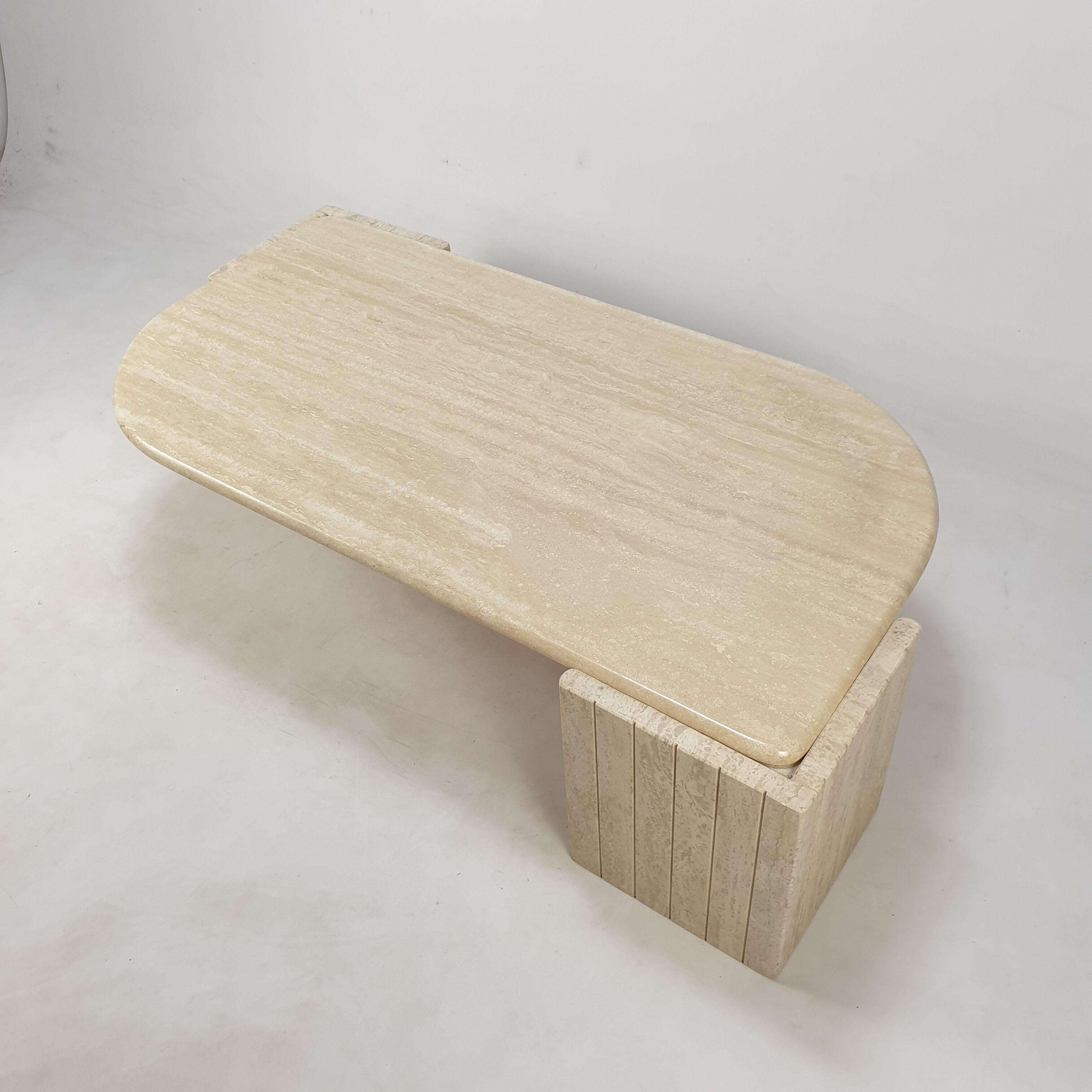 Italian travertine coffee table, 1980s