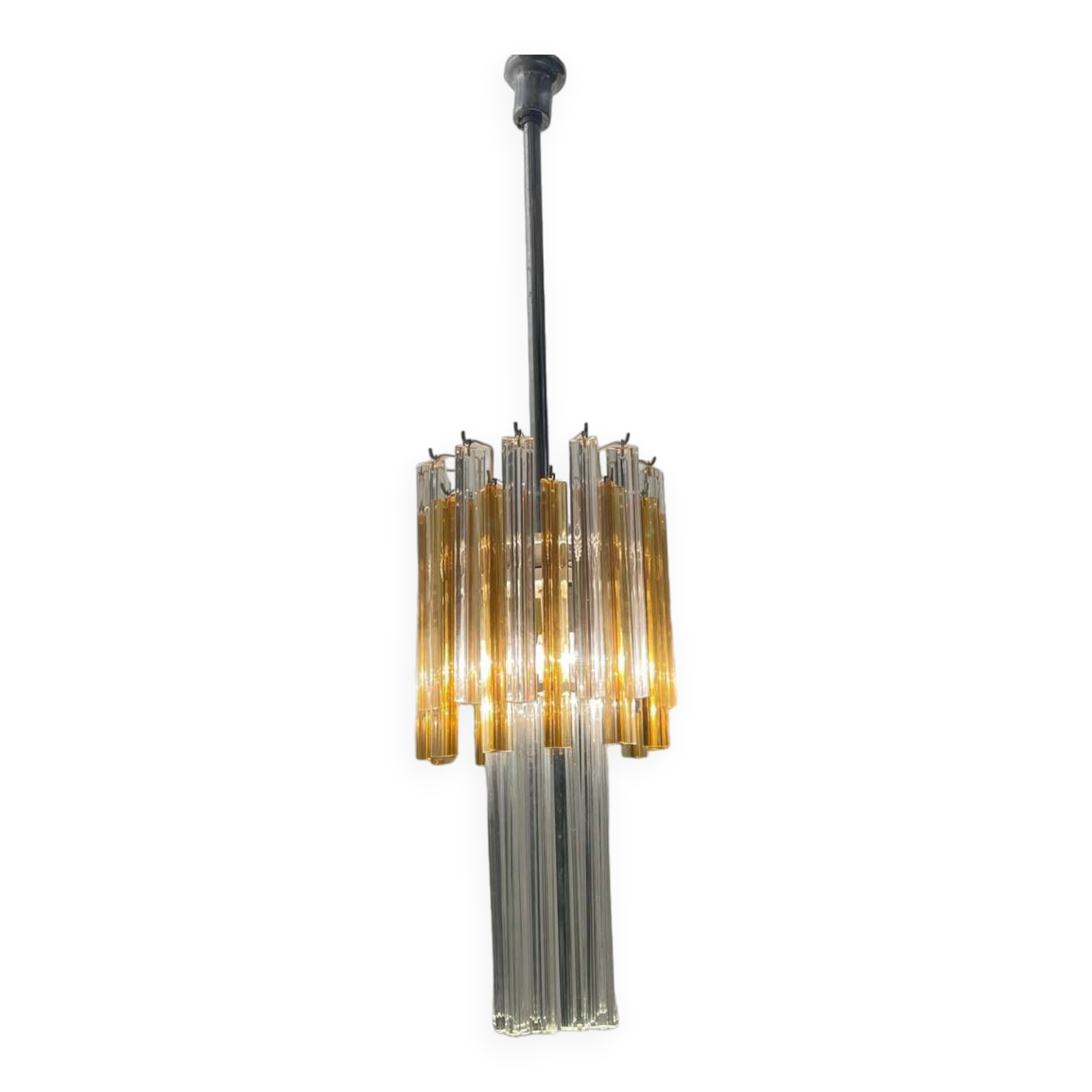 Murano Glass Trilobi Chandelier by Venini 1970’s