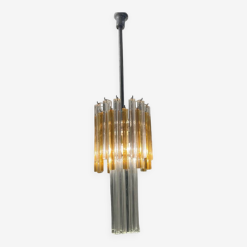 Murano Glass Trilobi Chandelier by Venini 1970’s