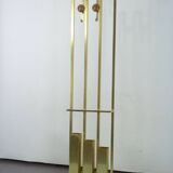 Portemanteau en laiton et bois du milieu du siècle. Italie années 1970