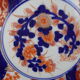 Ancient round porcelain dish from Japan Imari