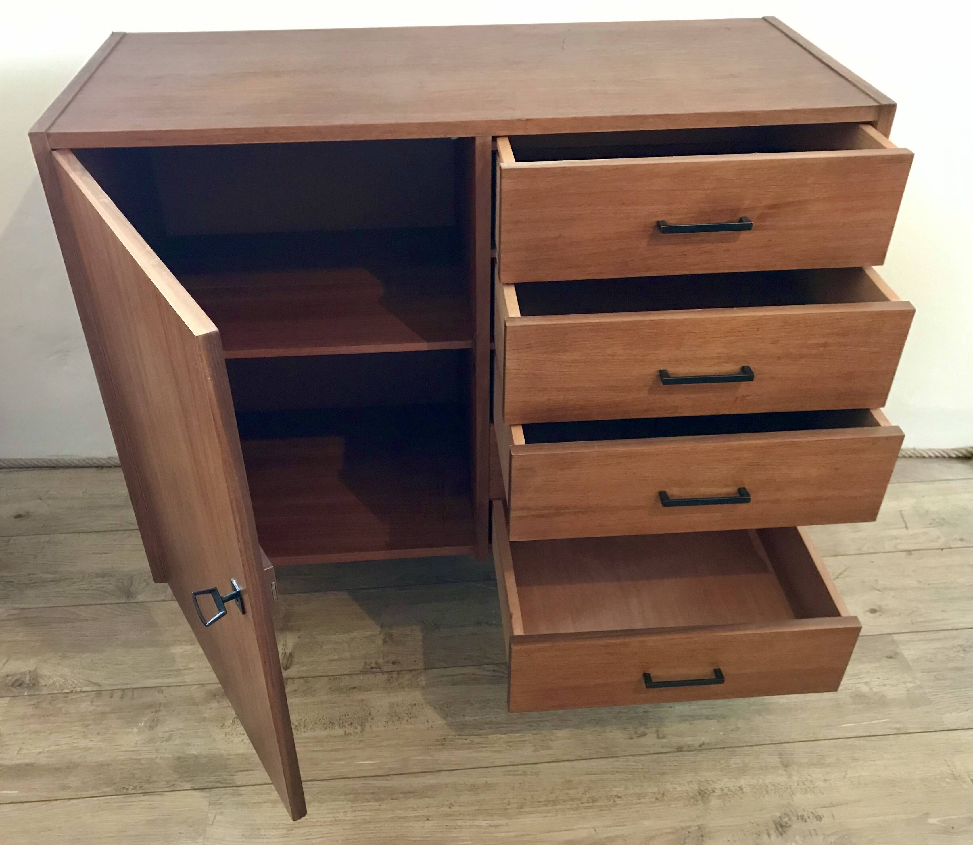 Vintage storage unit 1 door 5 drawers