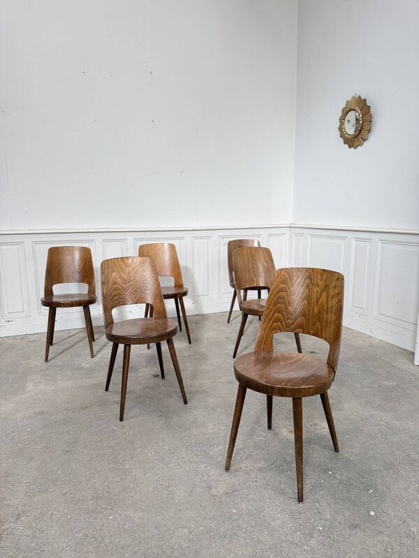 Ensemble de 6 chaises Baumann marron clair