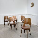 Set of 6 light brown Baumann chairs
