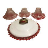 Lot de 4 suspensions tulipes en verre