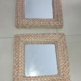 Pair of straw mirrors