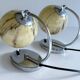 Pair of art deco lamps, chrome glass