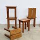 Brutalist oak stool