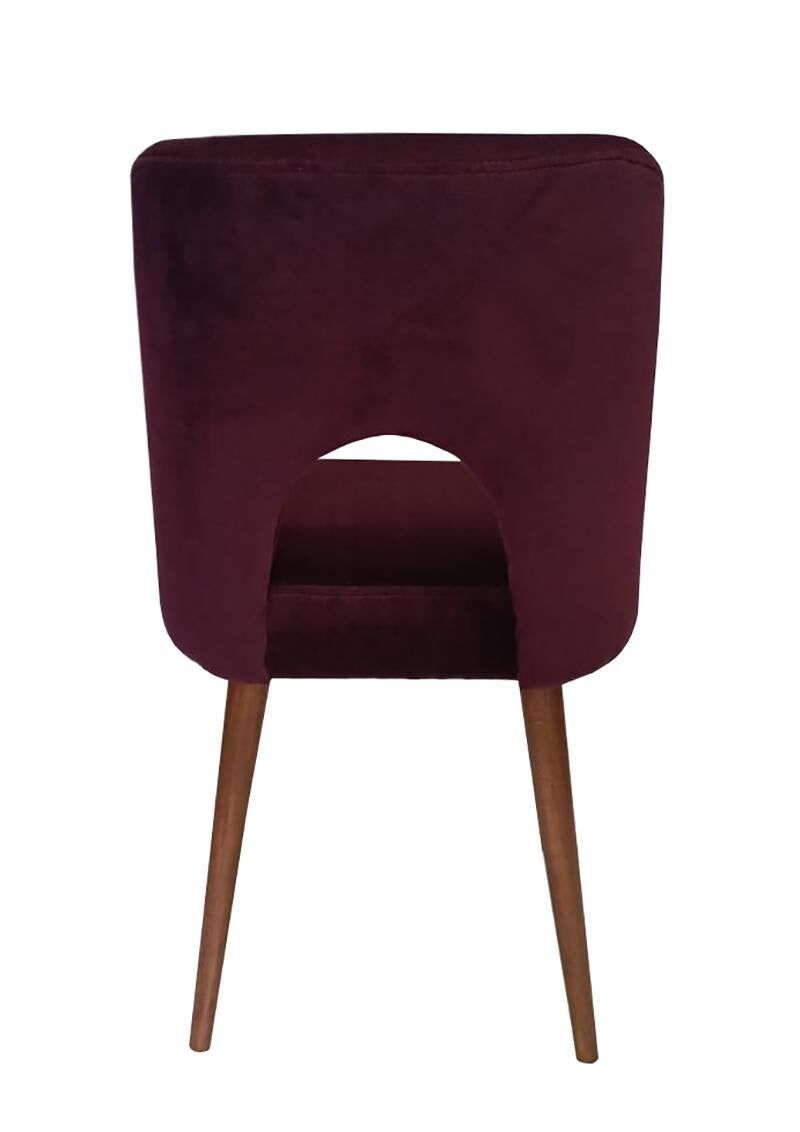 Mid-century shell chair, purple wool velvet Alexander, Dedar, Europe, 1960s.