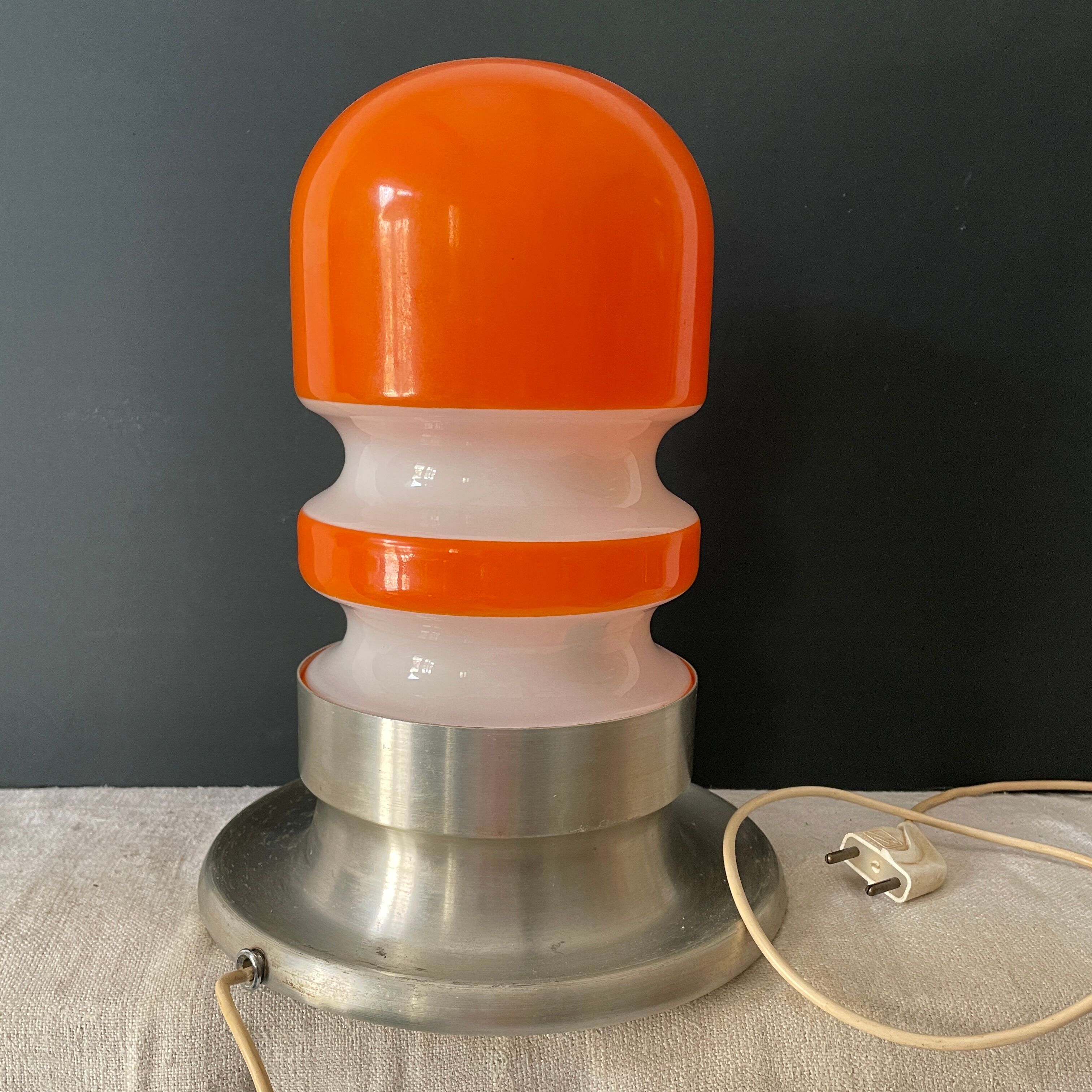 Vintage opaline design lamp 1970 70 space age