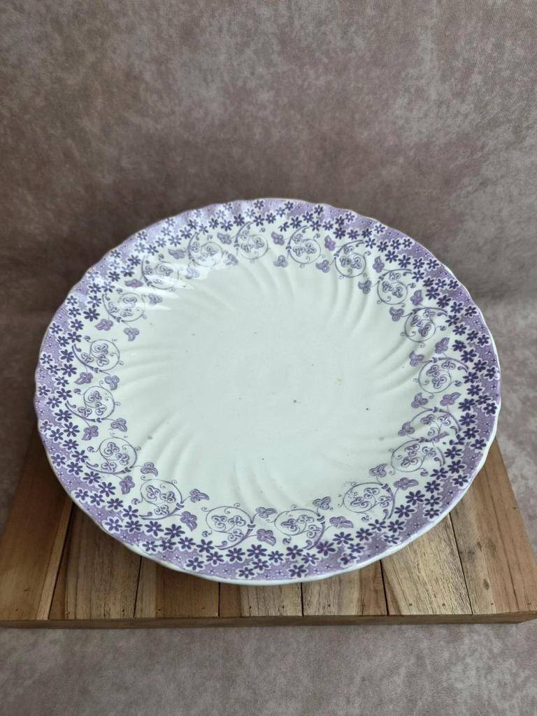 Large compotier Longwy Verveine in earthenware – antique