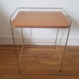 Metal and wood end table