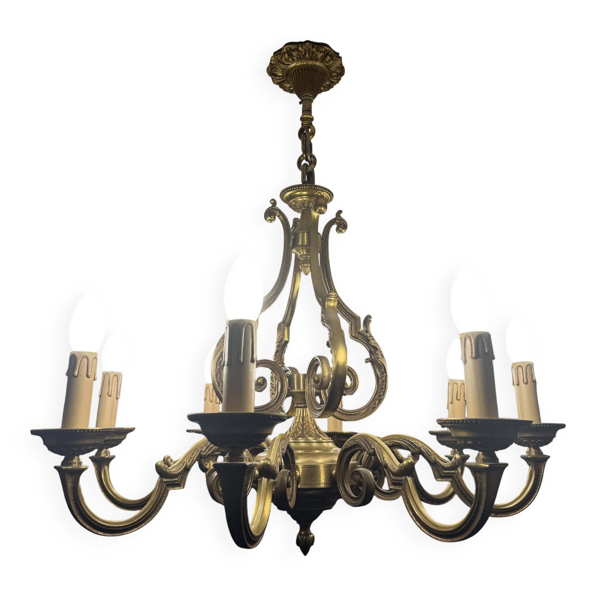 Bronze chandelier with 8 branches