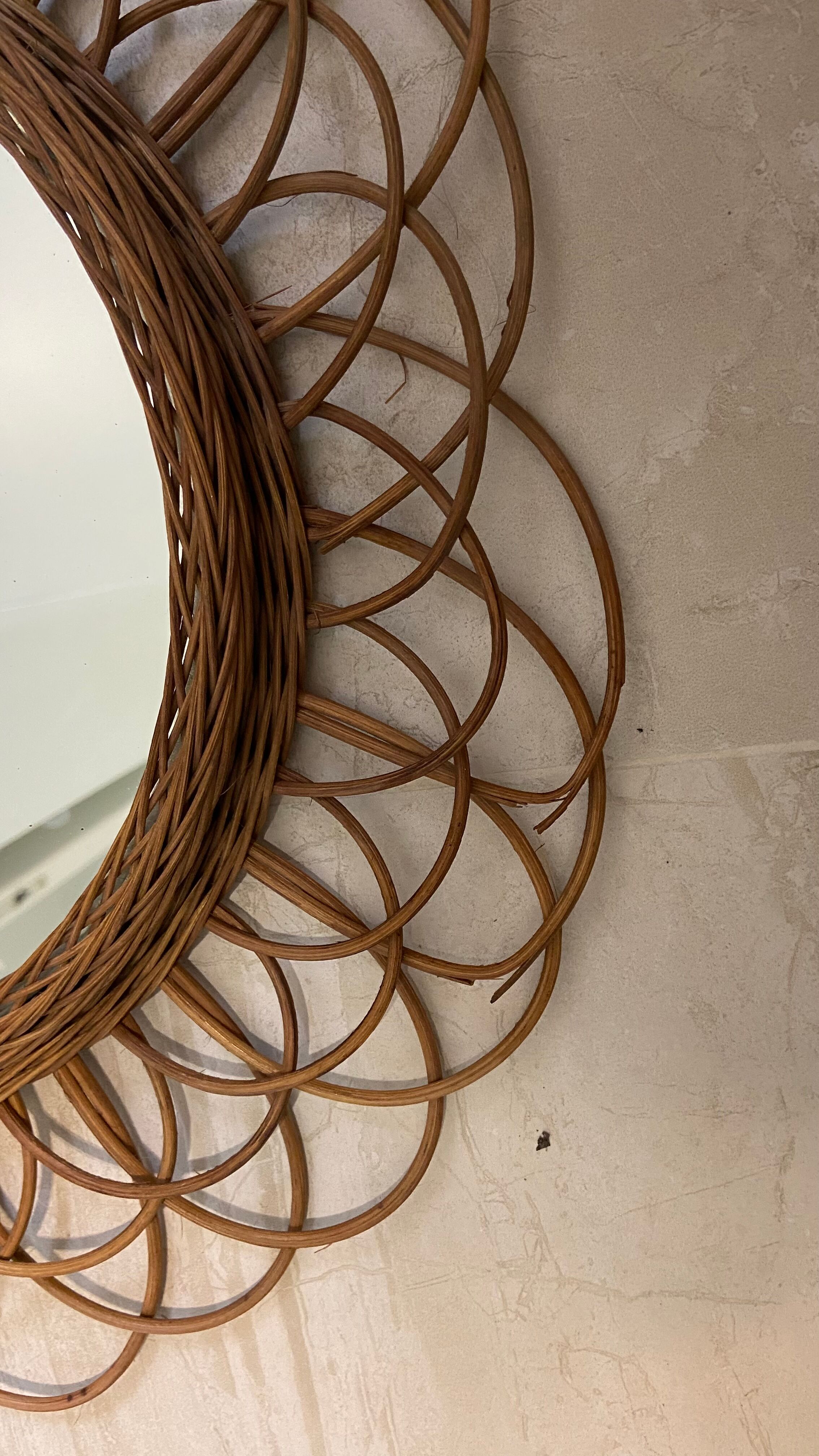 Rattan sun mirror diameter 44 cm