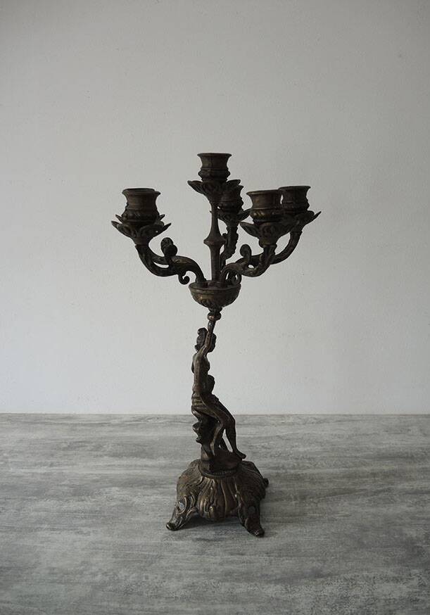 Old Bronze 6-Light Candelabra