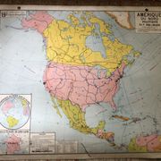 Carte pédagogique Amérique du Nord politique juin 1950