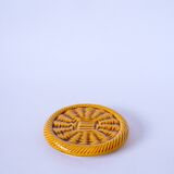 Bottle coaster in yellow braided effect slip 1960