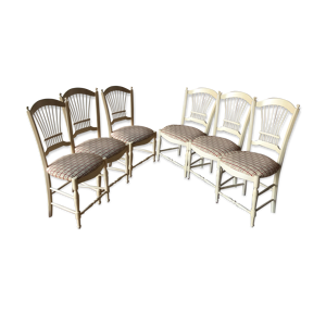 Lot de 6 chaises en hêtre massif