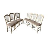 Lot of 6 chairs in solid beech pattern sheaves.