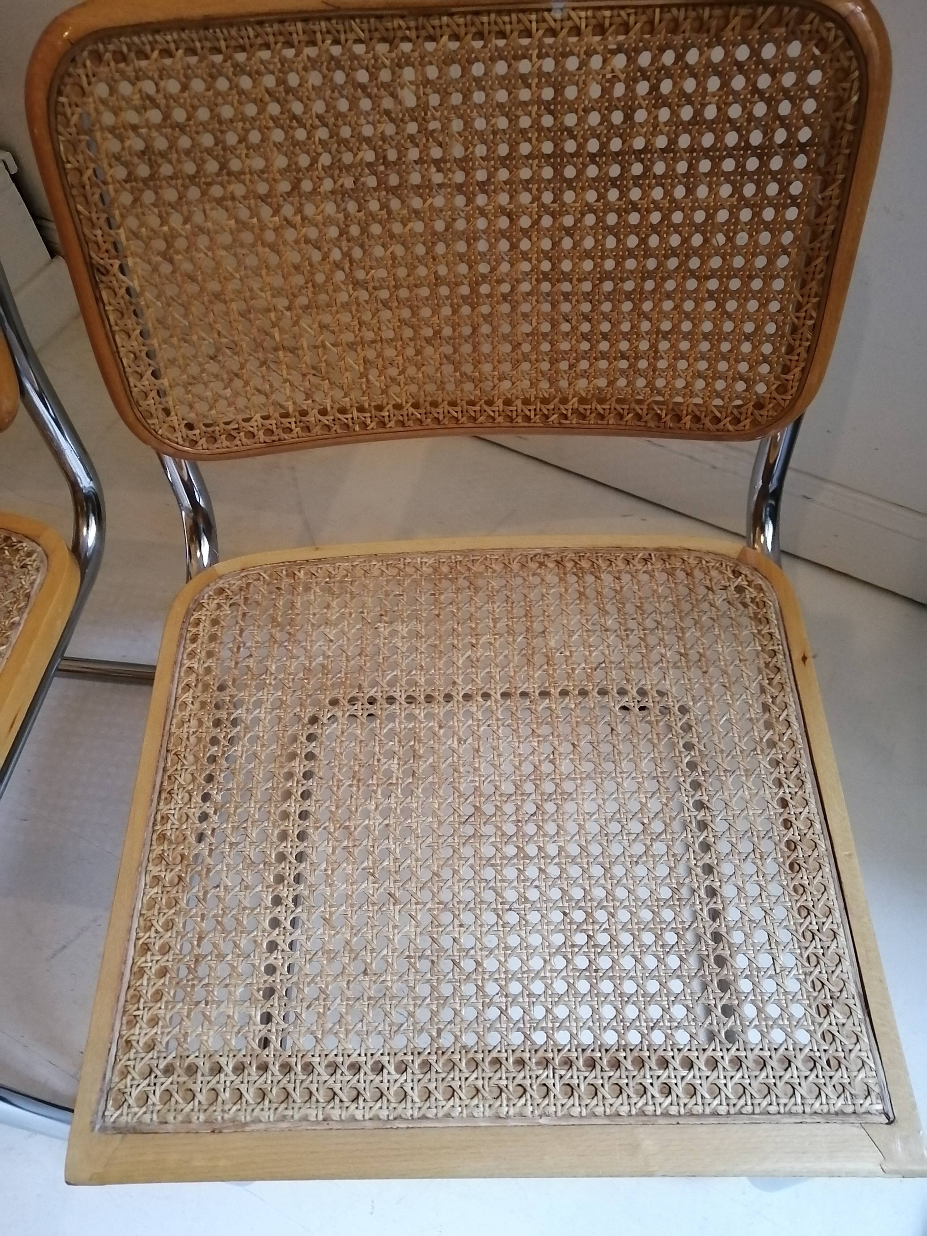 Cesca chairs, B32 by Marcel Breuer