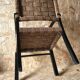 Vintage armchair with woven cord and wooden frame, Axel Larsson, circa 1960.