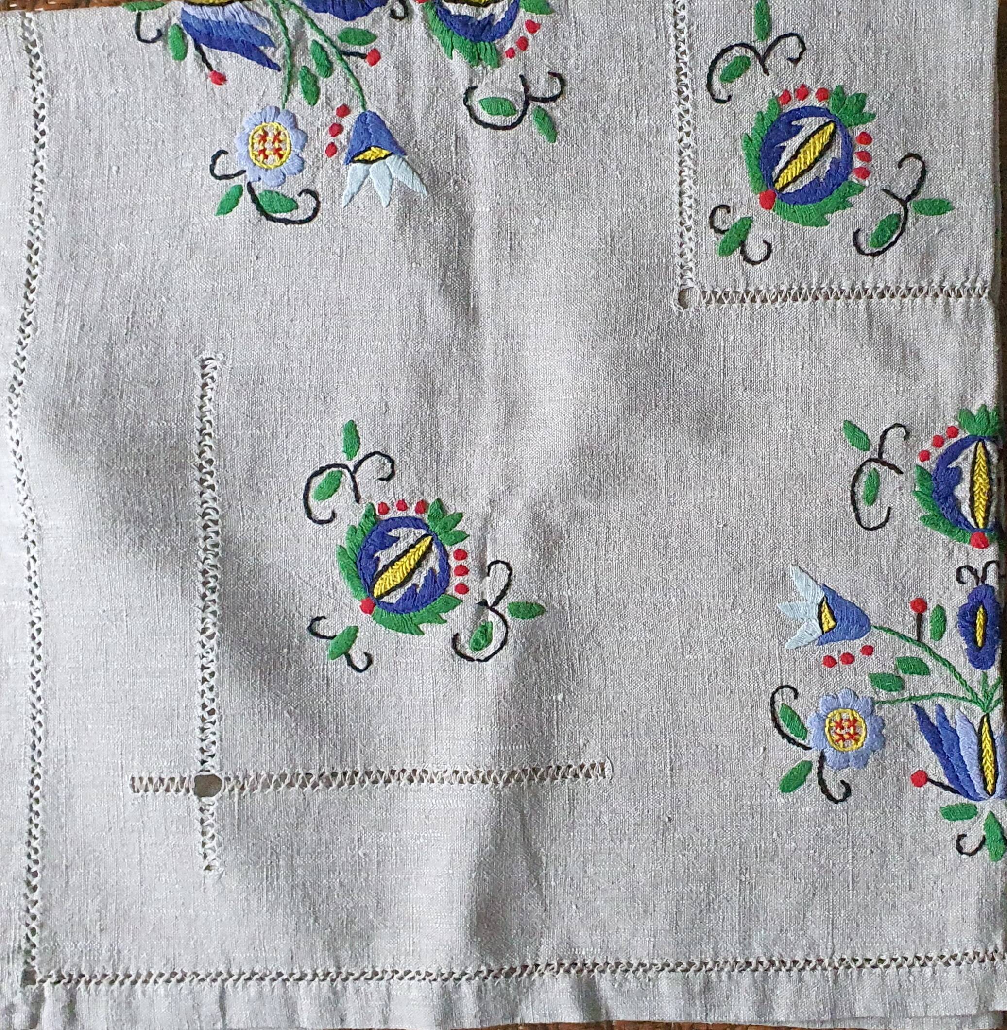 Hand embroidered tablecloth Polish crafts