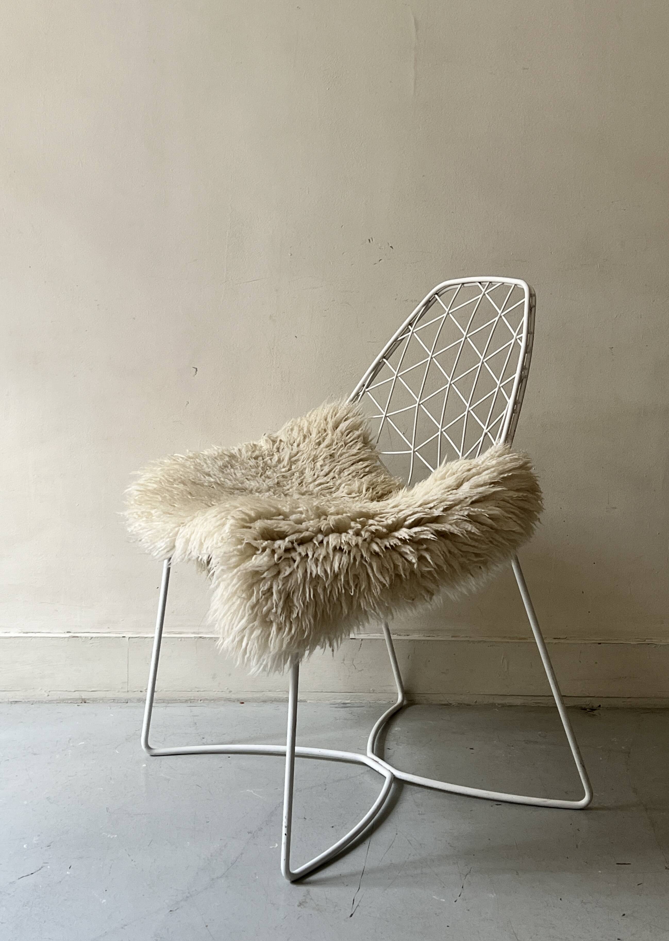 White metal bikini mesh design chair