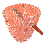 1970s Ice bucket, cut crystal with geometric design