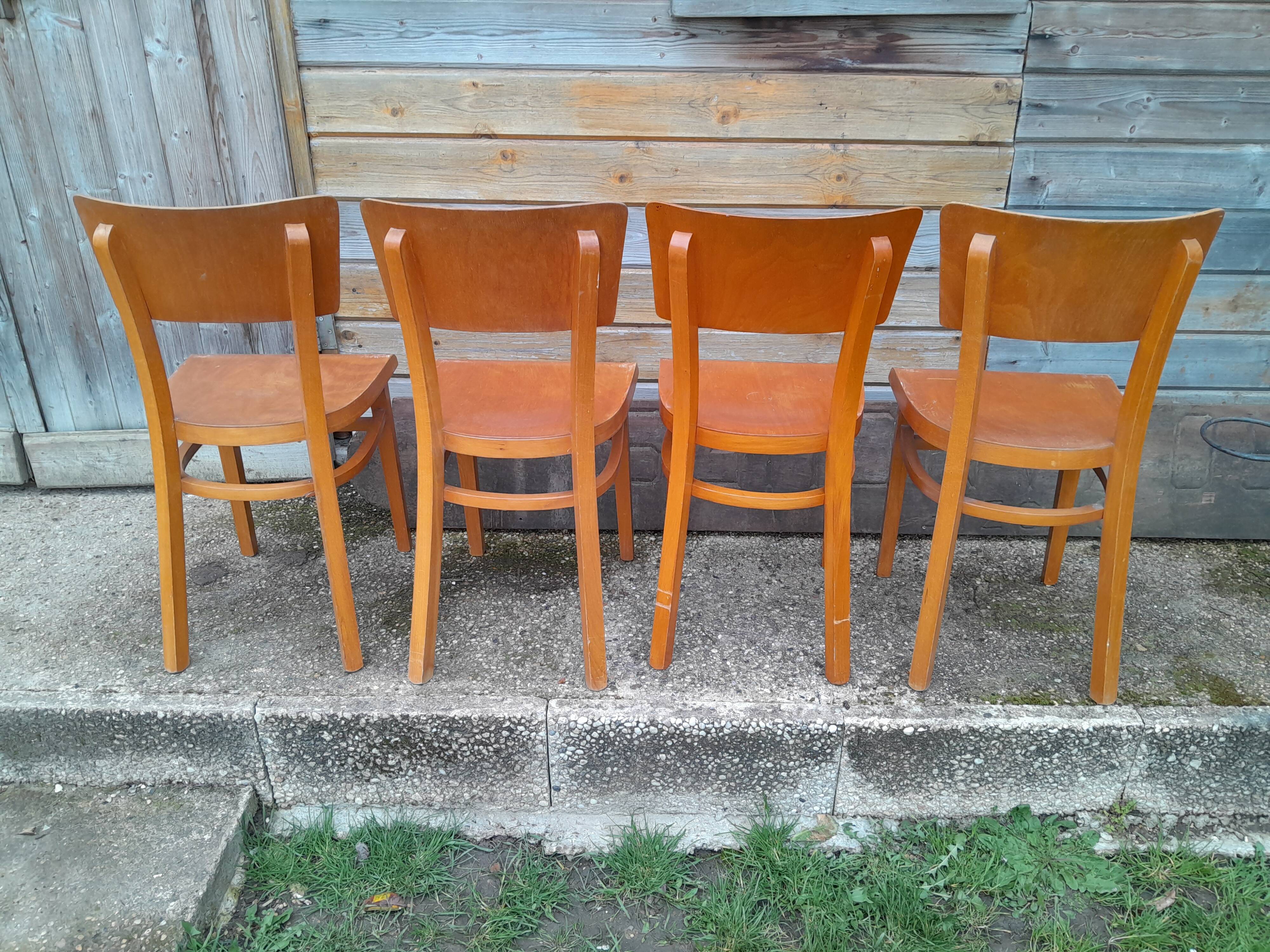4 old vintage bistro chairs