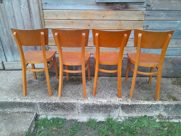 4 chaises de bistrot ancienne vintage