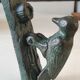 Door knocker/hammer in Green Pic shape, in cracked effect cast iron with green patina