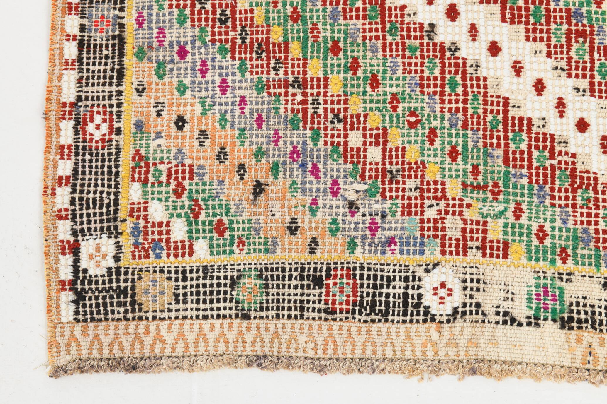 4x8 Blue & Green Oriental Kilim Rug, 133x253Cm