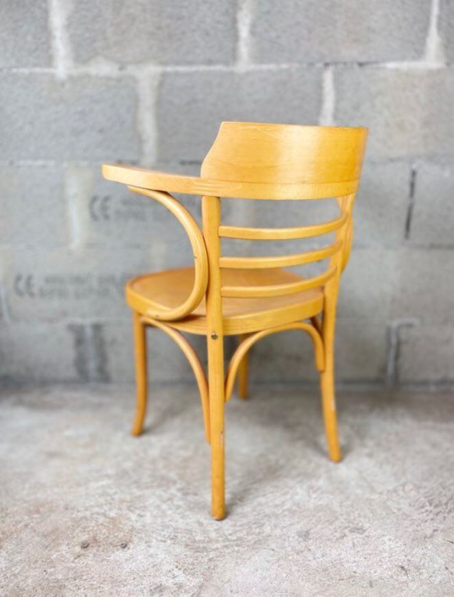 Light wood bistro armchair