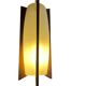 Teak and glass pendant light from the 50s