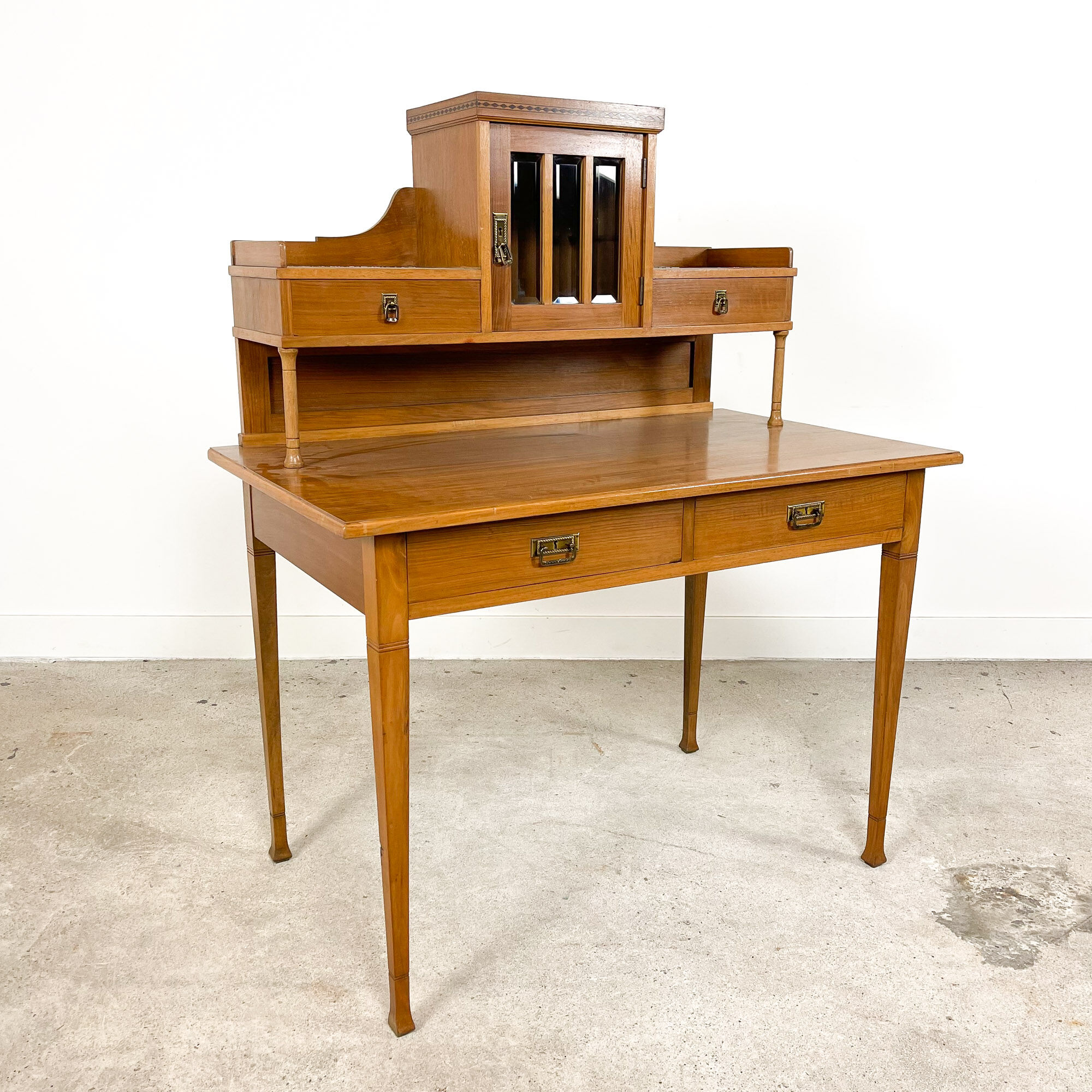 Antique french walnut wooden ladies writing desk