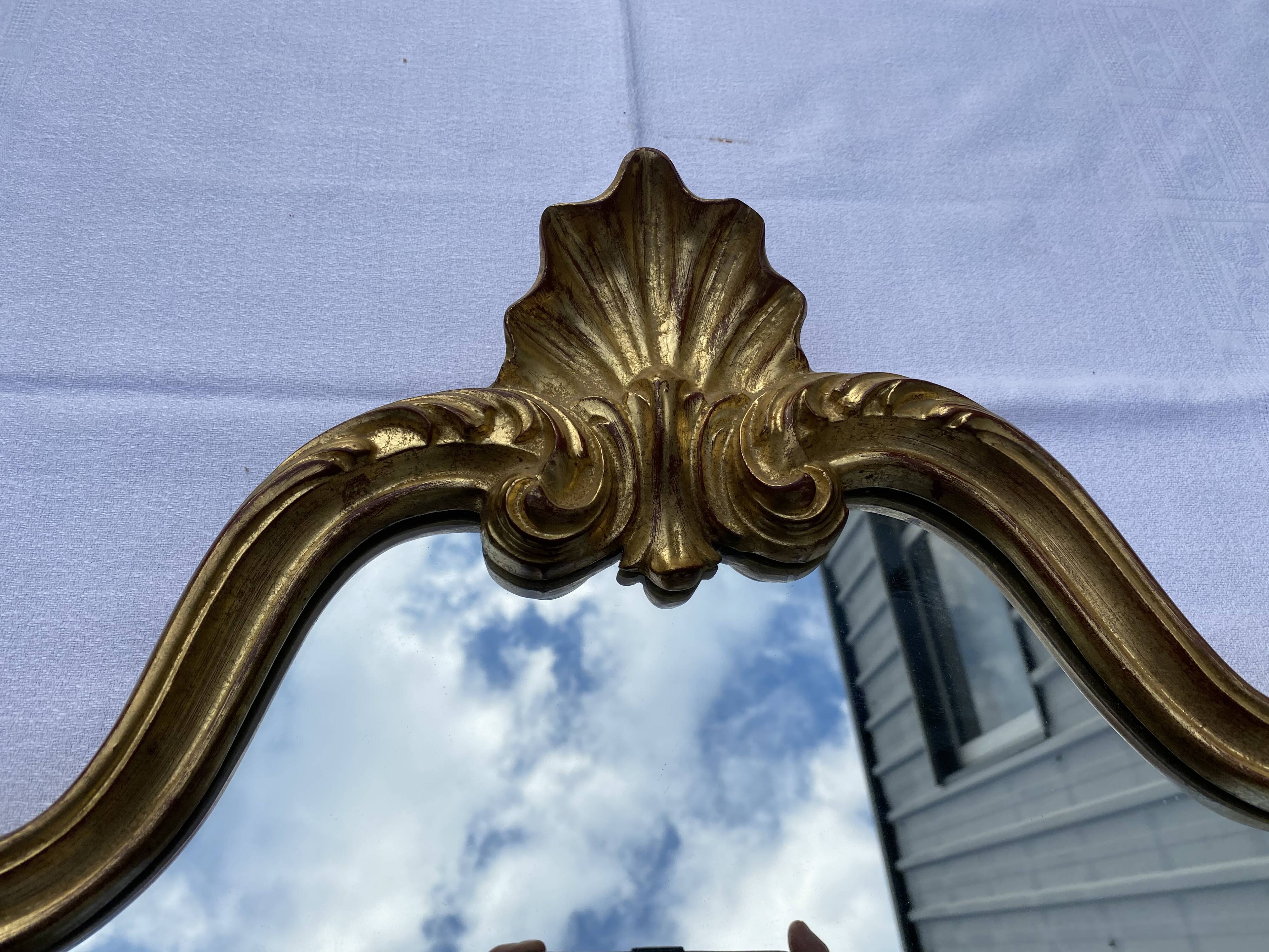 Louis XV-style golden mirror in good shell condition