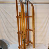 Vintage solid beech sled signed La Hutte - 110 cm