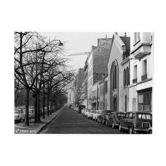 Photo print framed Paris in 1965 Bd Edgar Quinet on the day (Paris 14th)