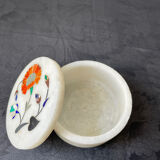 Marble box with inlaid stone
