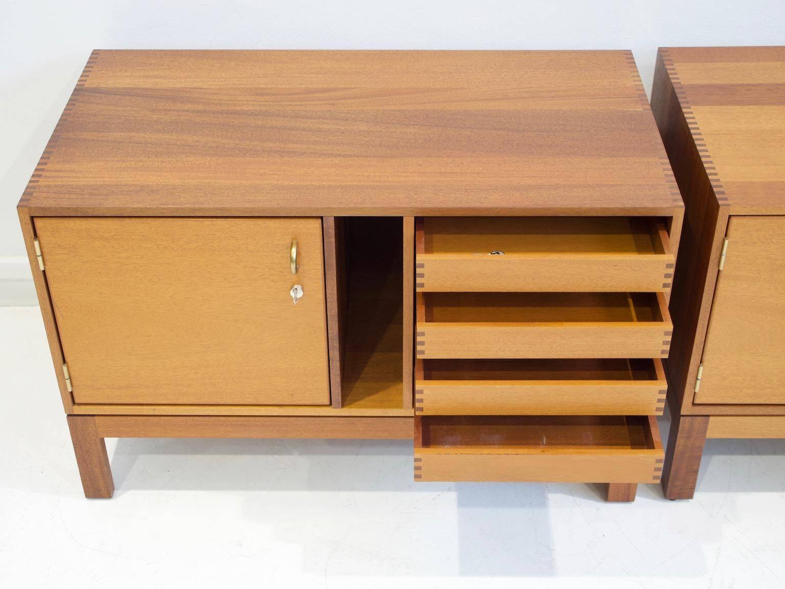 Pair of modern wooden credenzas from the mid-20th century by Christian Hvidt.