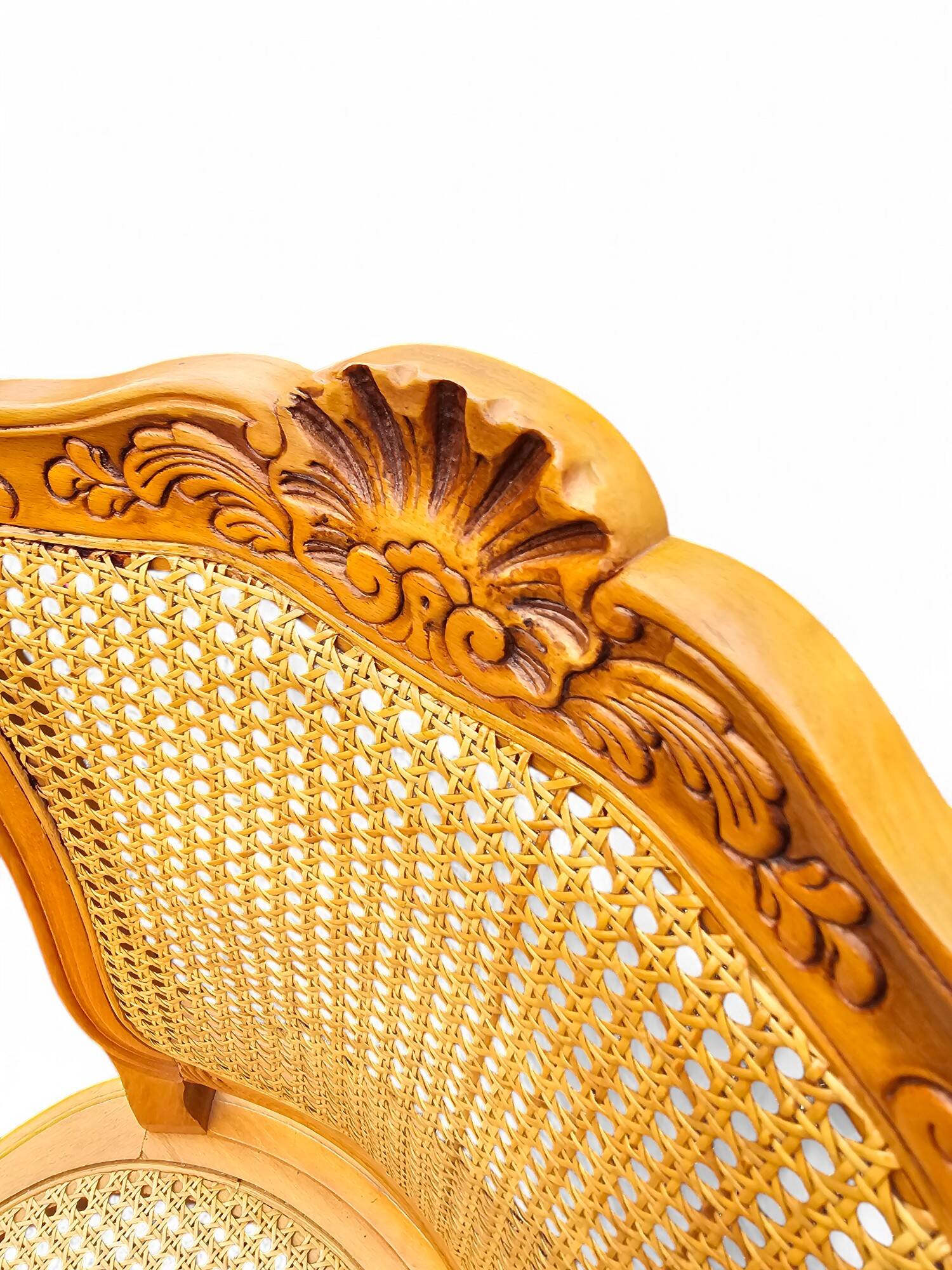 6 Louis XV style chairs in cherry wood and cane