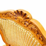 6 chaises de style Louis XV en merisier et cannage