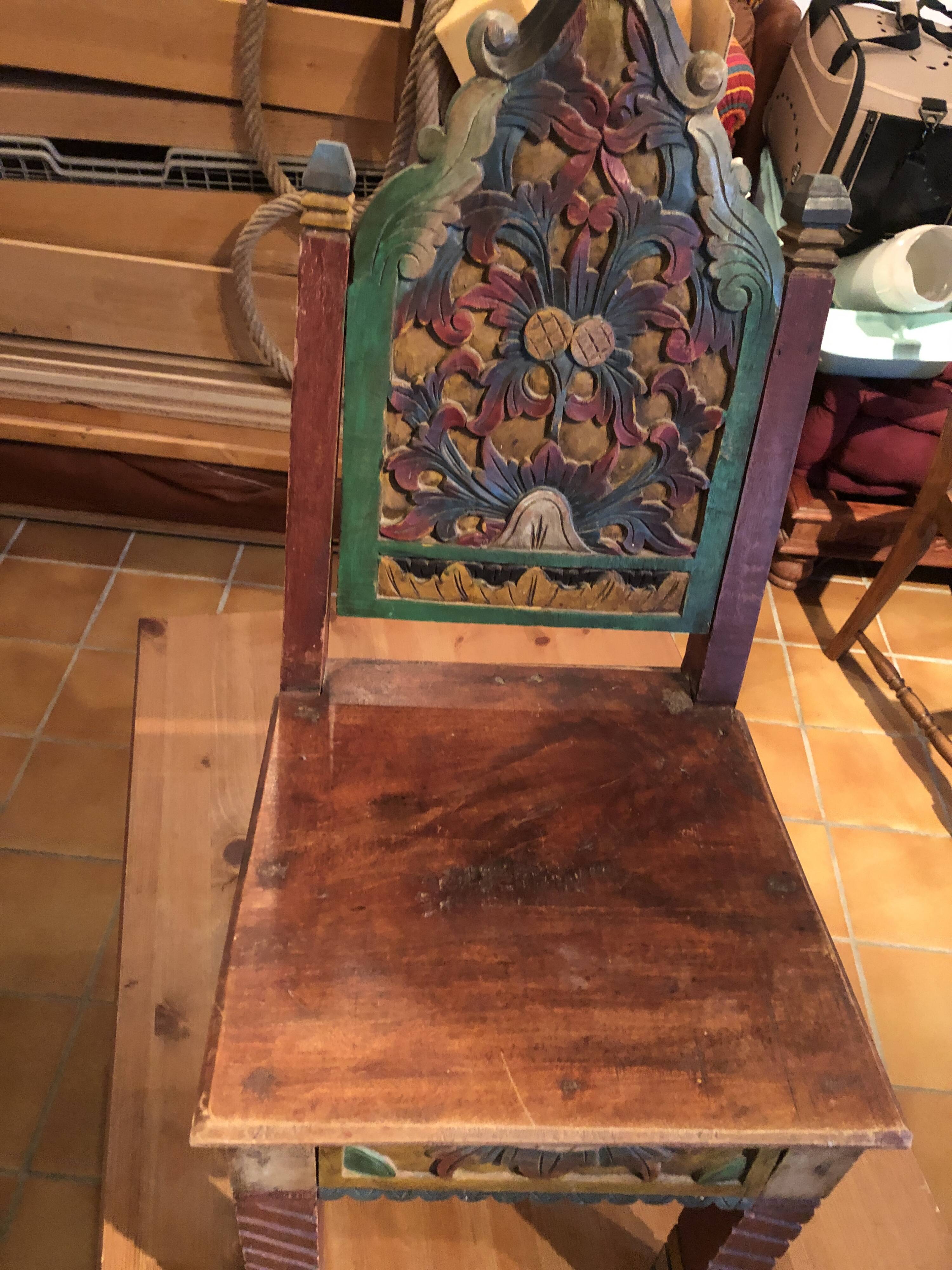 Hand-carved artisan chair – Ethnic / Bohemian style